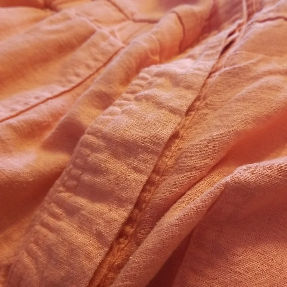 Universal Thread Womens Coral Pink Linen Blend Shortsleeve Romper Shorts Size 14 - Picture 11 of 11